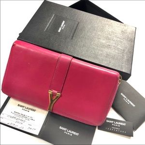 Saint Laurent Y Line Leather Long Zippy ZIP Wallet